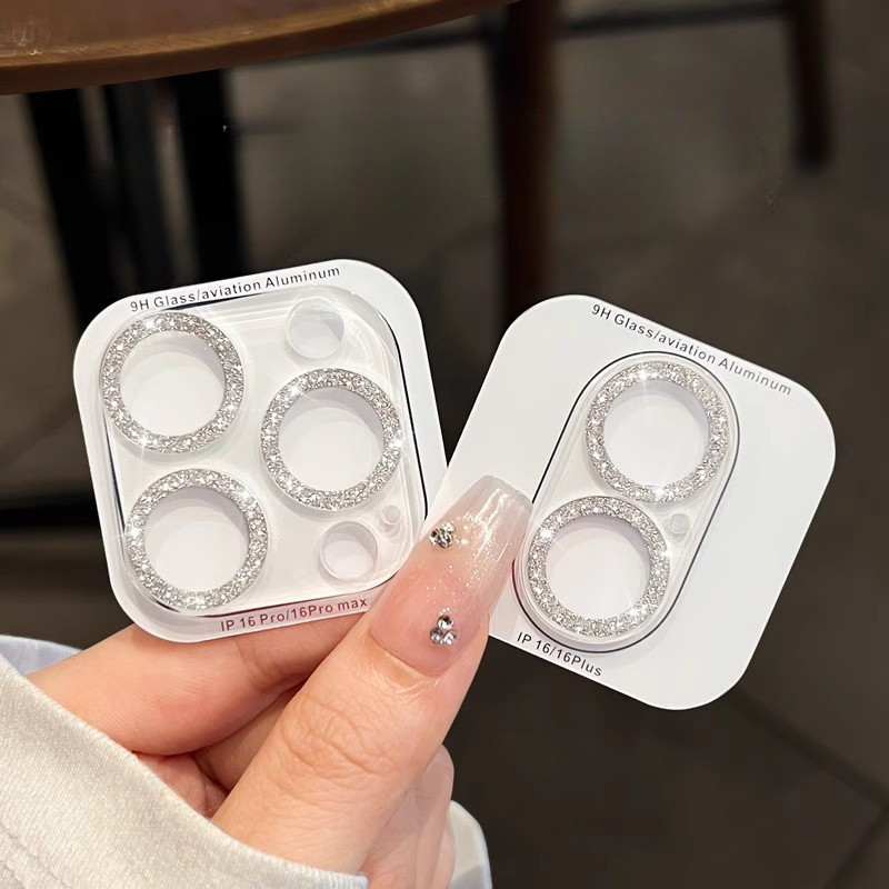 Lente De Vidro Temperado Flash De Luxo Para iPhone 16 17 15 14 13 12 11 Pro Max Plus 17air 12mini 13Mini Tela Cheia Câme