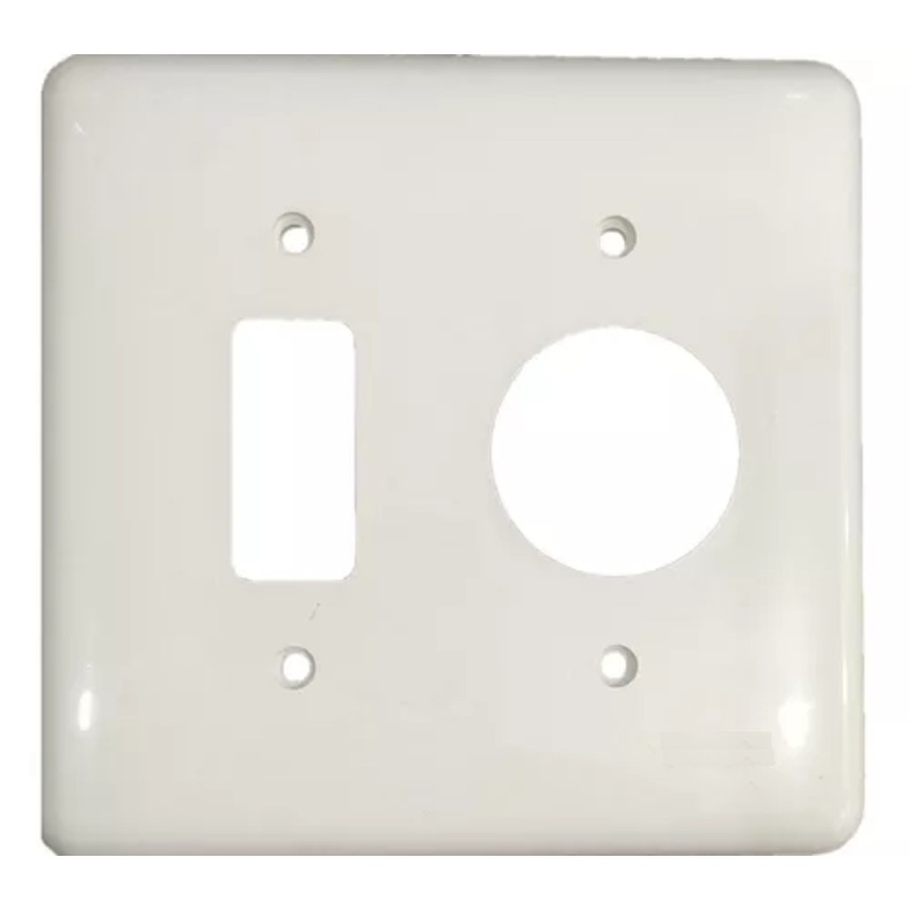 Placa 4x4 1 Tecla 1 Posto Redondo/Furo - Radial Pollar