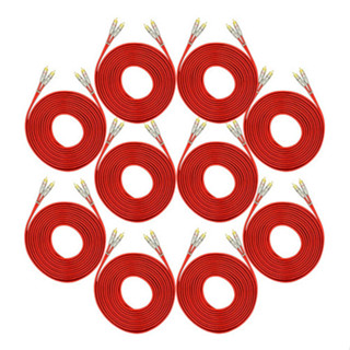 KIT 10 CABO RCA BLINDADO VERMELHO 5M E-TECH PARA SOM AUTOMOTIVO em Oferta na Shopee