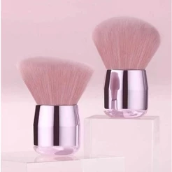 ANA1108 KIT Pincel De Maquiagem Facial Pó Blush Base Rosa Kabuki