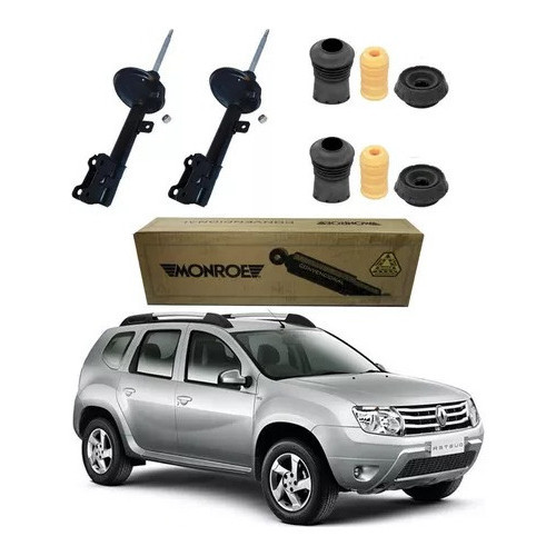 Kit Amortecedor Batente Coxim Dianteiro Duster 2011 Á 2022