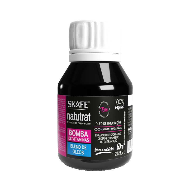 Óleo Capilar Natutrat Bomba de Vitaminas 60ml | Blend de Óleos | Fortalecimento + Hidratação | 100% Vegetal