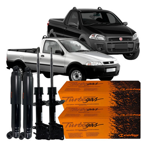 04 Amortecedores Dianteiro Traseiro Fiat Strada 1.4 8v 2011 em Oferta na Shopee