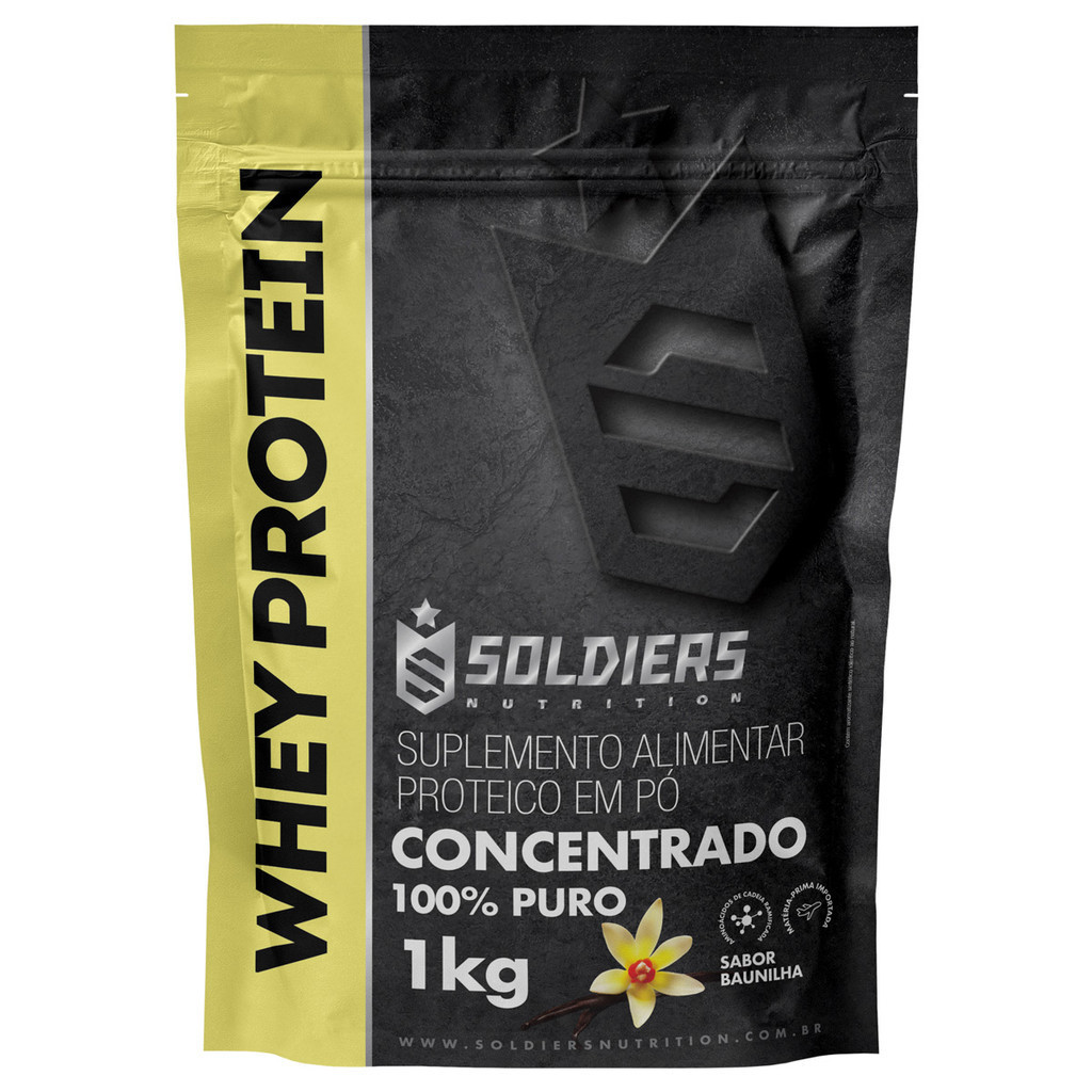 Detalhes do Kit: 6kg Whey Protein Concentrado Soldiers Nutrition Proteína Muscular