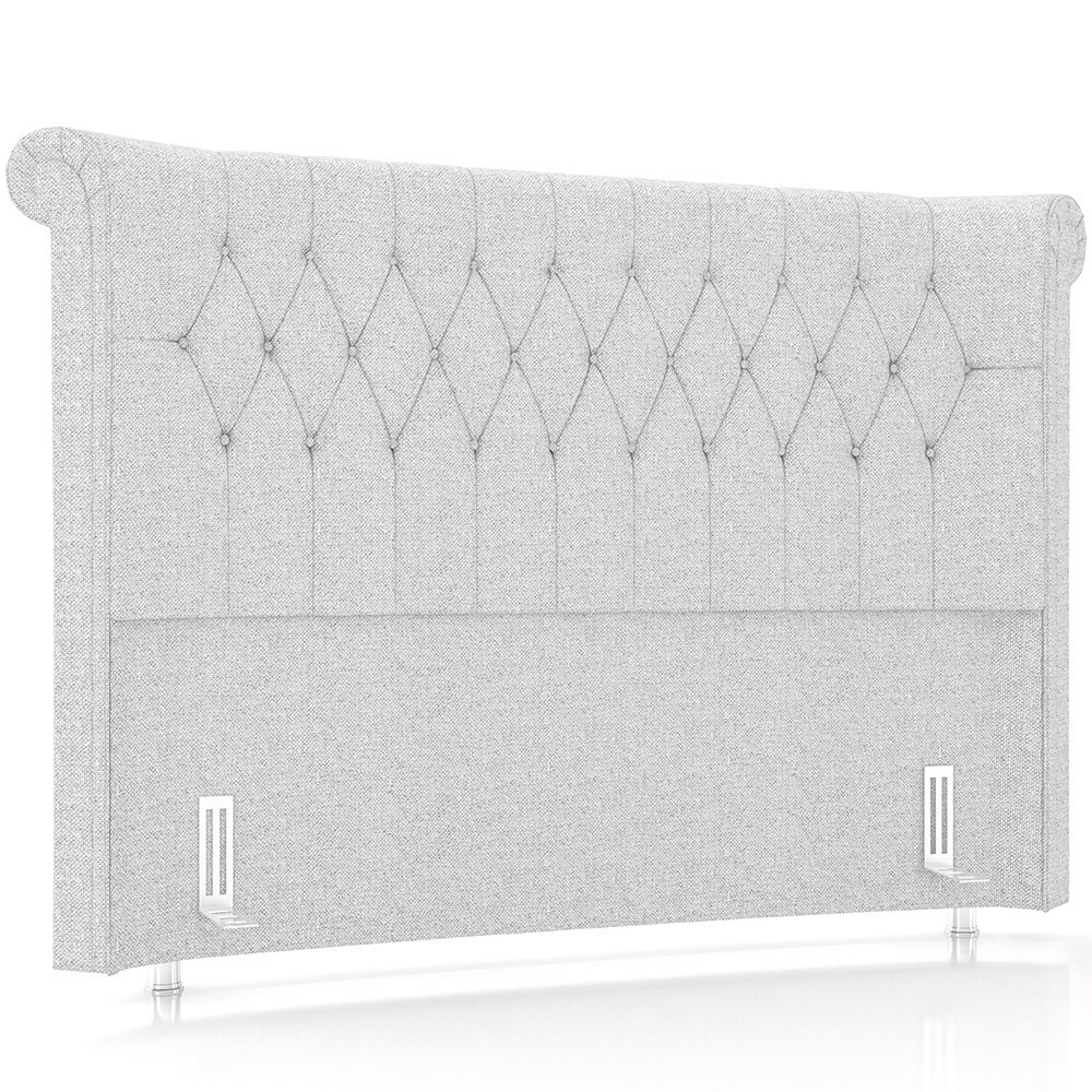 Cabeceira Cama Box Casal 140cm Estofada Meora P05 Linho Cinza Claro - Lyam Decor - Home & Living