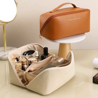 Necessaire Feminino Cosmético De Couro PU De Grande Capacidade Em Alto Qualidade