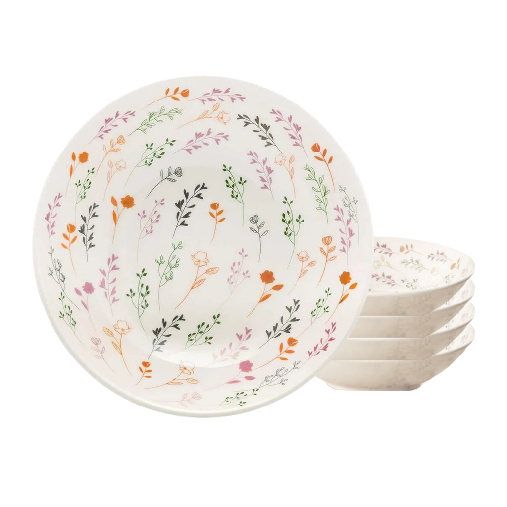 Jogo de Pratos Fundo Kit 4pcs Cerâmica 20,5cm Oxford Unni Jardim Secreto em Oferta na Shopee