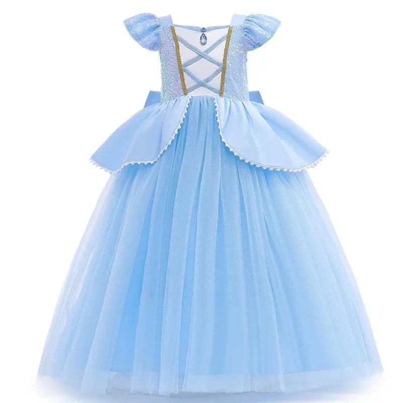 Vestido De Festa Menina Cinderela Princesa Aniversário Para Meninas Fato de Carnaval