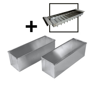 KIT 2 FORMAS RETANGULAR 30X10X10 + MARCADOR DE FATIAS em Oferta na Shopee