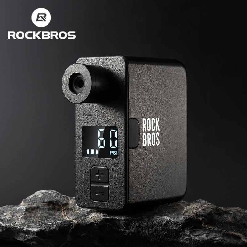 Bomba De Ar Elétrica ROCKBROS 120PSI Display Digital De Pressão Ajustável Bicicleta De Longa Duração Equipamento De Ciclismo Com - Sports & Outdoors