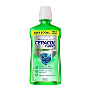 Enxaguante Bucal Cepacol Expert Menta Protect +Fluor Leve 500ml Pague 350ml em Oferta na Shopee