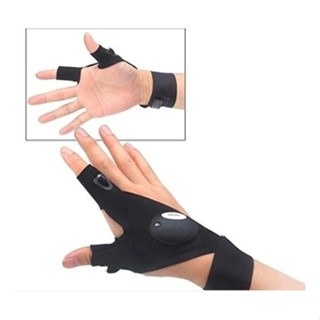 Luva 2 Dedos Lanterna Luz Led Consertos Reparos Pescaria Top em Oferta na Shopee