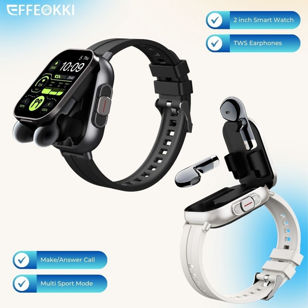 2024 2-Em-1 Smartwatch Relógio Inteligente Com Fones De Ouvido Bluetooth Homem 2 Polegadas Multi Esporte Fazer Chamada Nfc Exercício Compatível Iphone Android