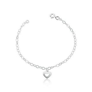 Pulseira Coração Vazado Detalhado Prata 925