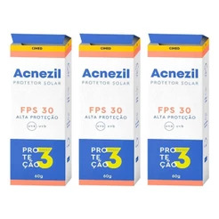 Kit 3 und Protetor Solar Acnezil FPS 30 Oil Control 60 g