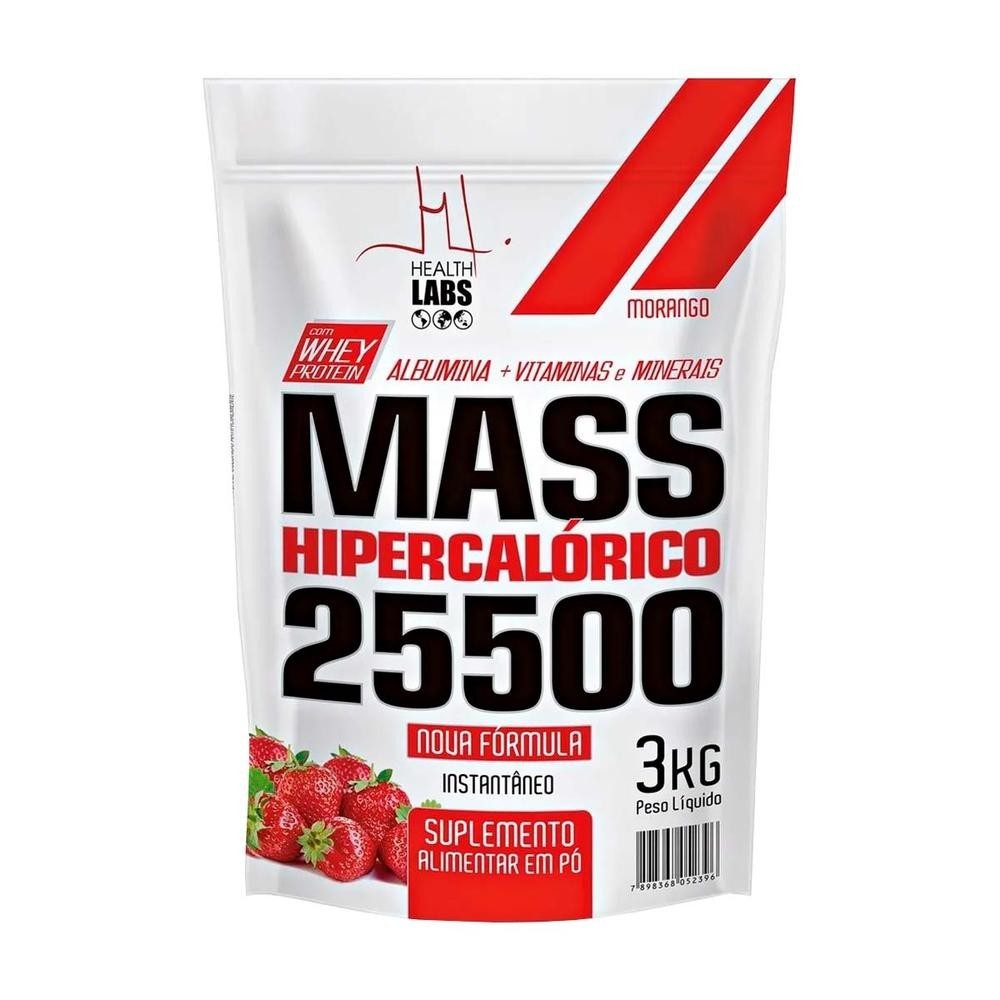 Mass 25500 Health Labs Sabor Morango 3kg