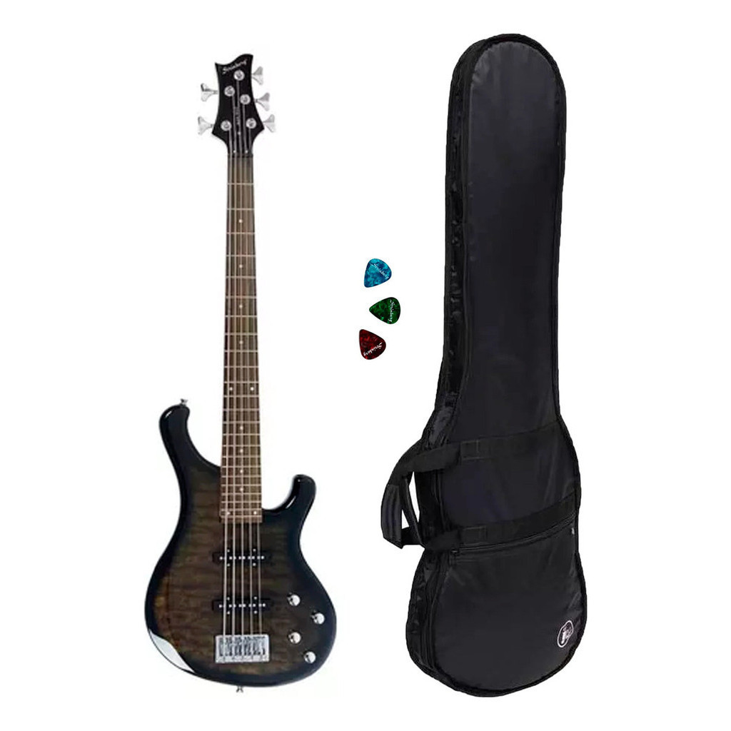 Contrabaixo Strinberg Ativo 5c Tbk + Capa E Paletas