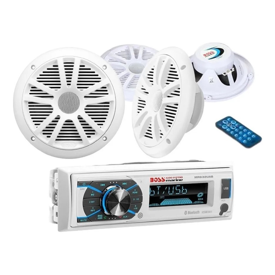 Kit Som E Alto-falante Marinizado Boss Lancha Barco Veleiro