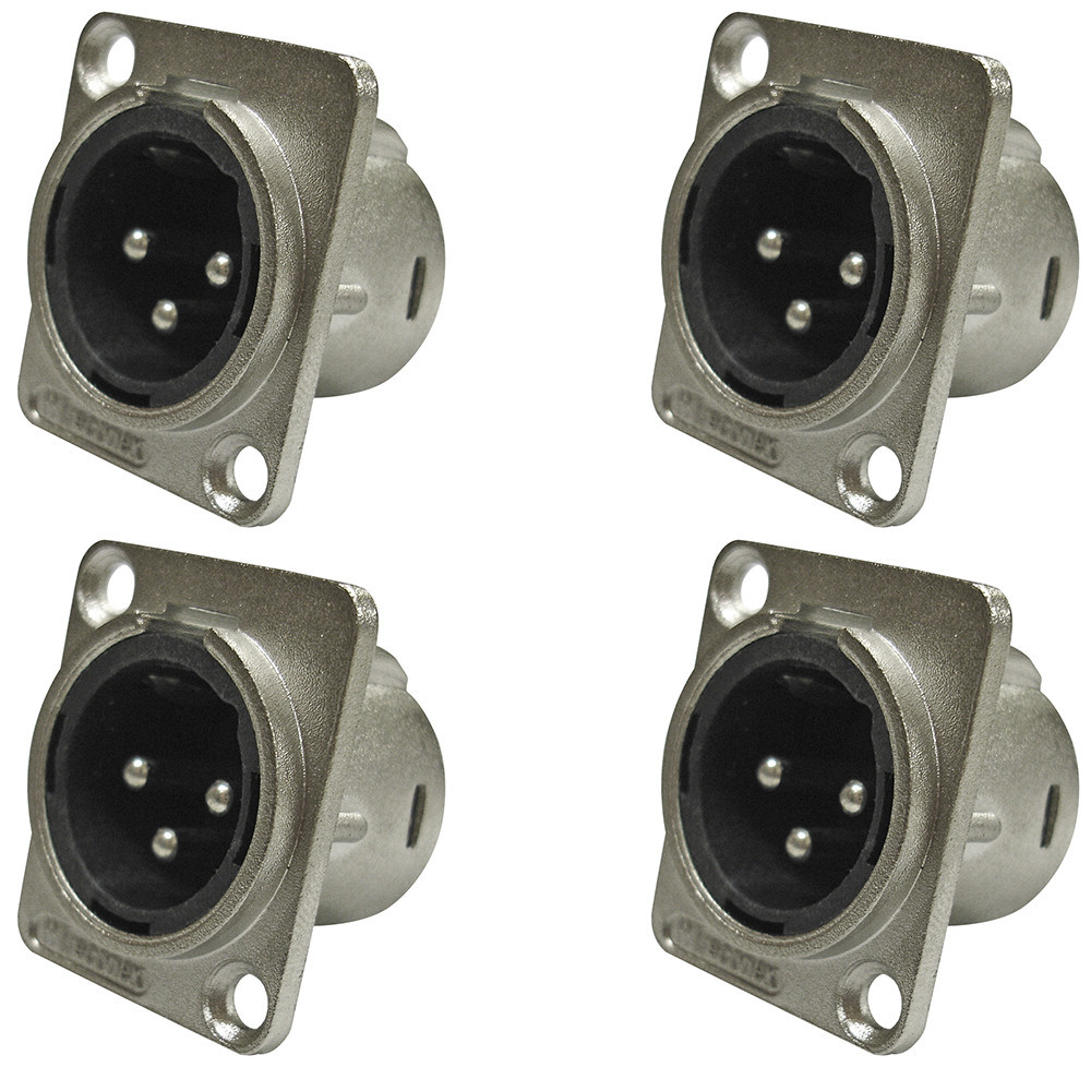 Conector Painel Xlr Macho 3 Polos Wireconex -kit 04 Unidades em Oferta na Shopee