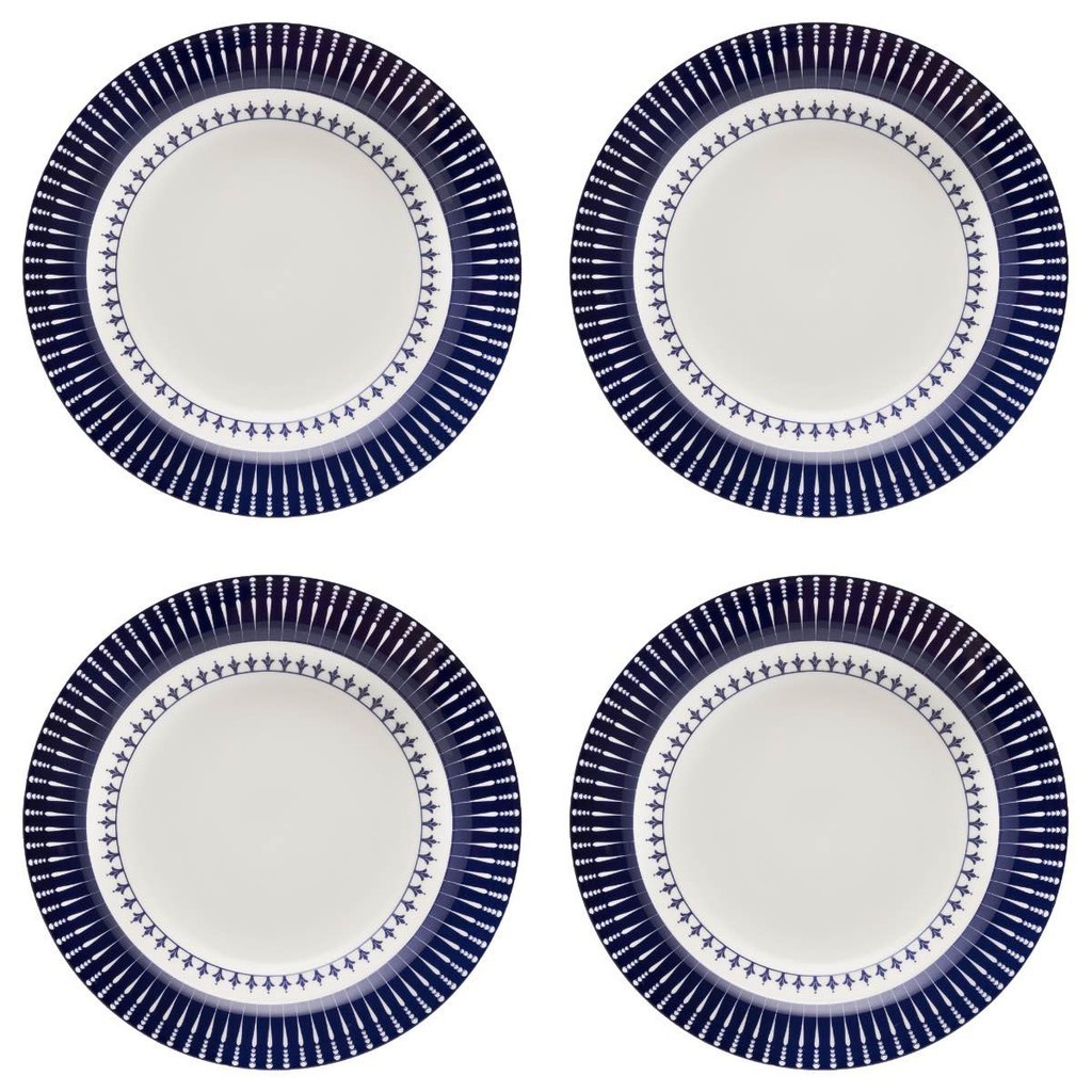 Kit Jogo 4 Pratos Sobremesa Biona Colb em Cerâmica Decorada 18 cm - Oxford
