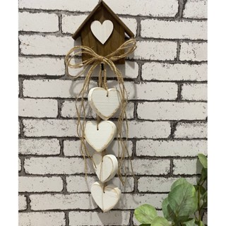 Penca de Coração Branca com Casinha Decoração de Porta Decoração de Casa