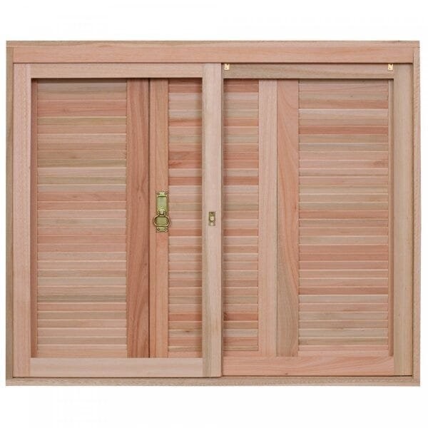 Janela de Madeira Veneziana 100x80cm com Caixilho 12cm Ewk 220 Rondosul 100cm x 80cm