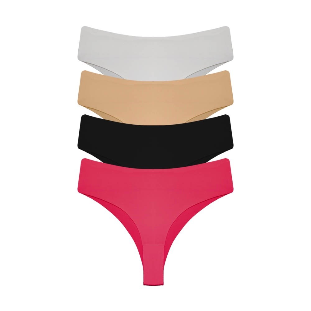 Kit C/ 4 Calcinha Microfibra Tanga Feminina Sortida em Oferta na Shopee