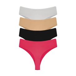 Kit C/ 4 Calcinha Microfibra Tanga Feminina Sortida