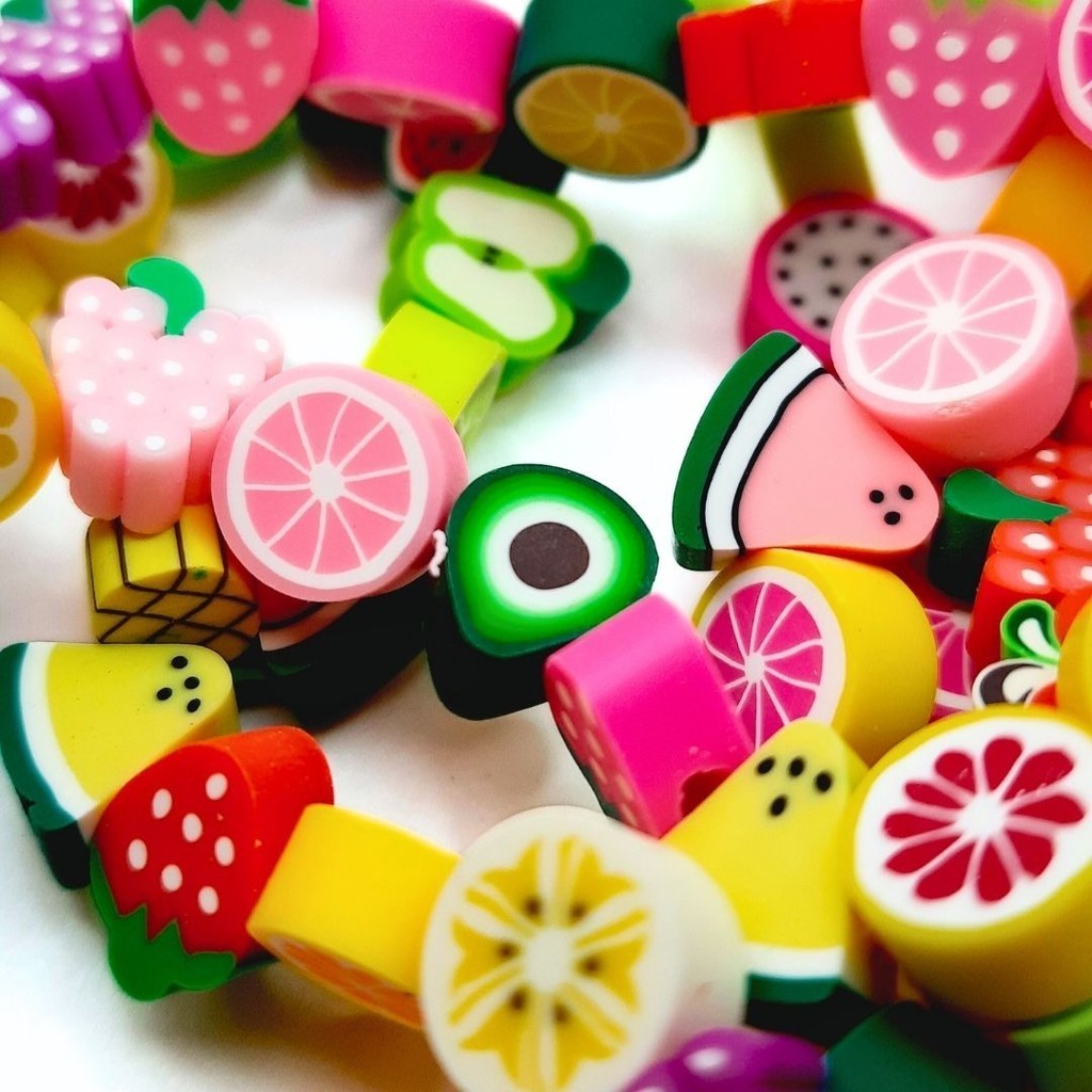 Miçanga Emborrachada Fimo Little Fruits 11mm Colorido Diy Frutinhas em Oferta na Shopee