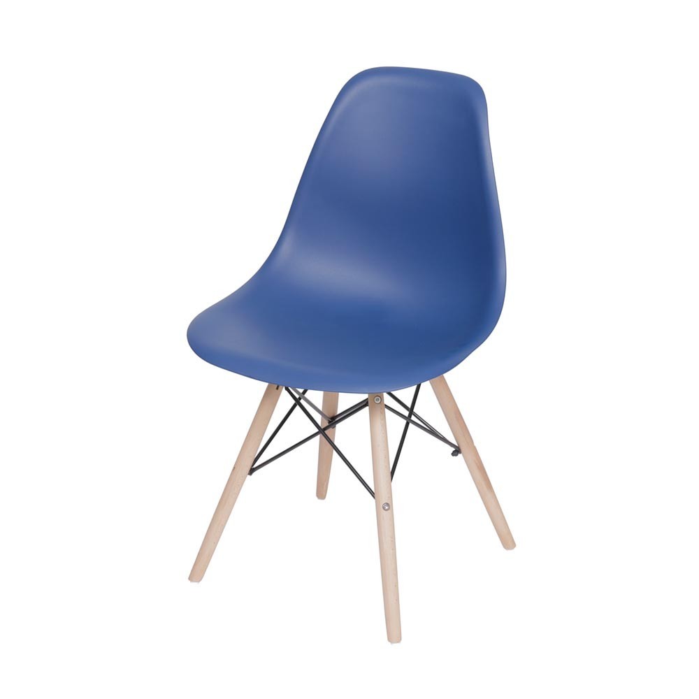 Cadeira Eames Eiffel DSW Base Madeira - Azul Marinho