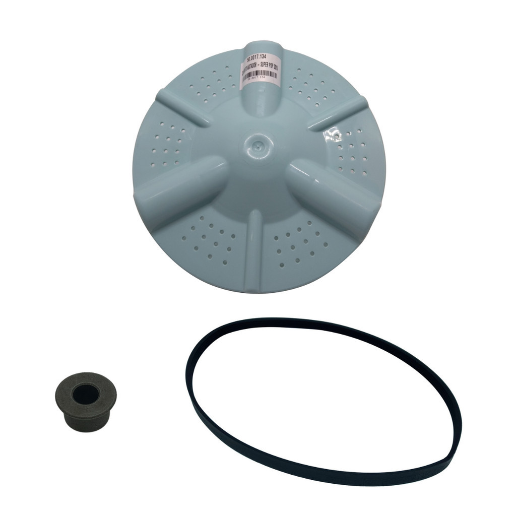 Kit Agitador Batedor + Bucha Retentor + Correia Original para Lavadora Tanquinho Mueller Super Pop