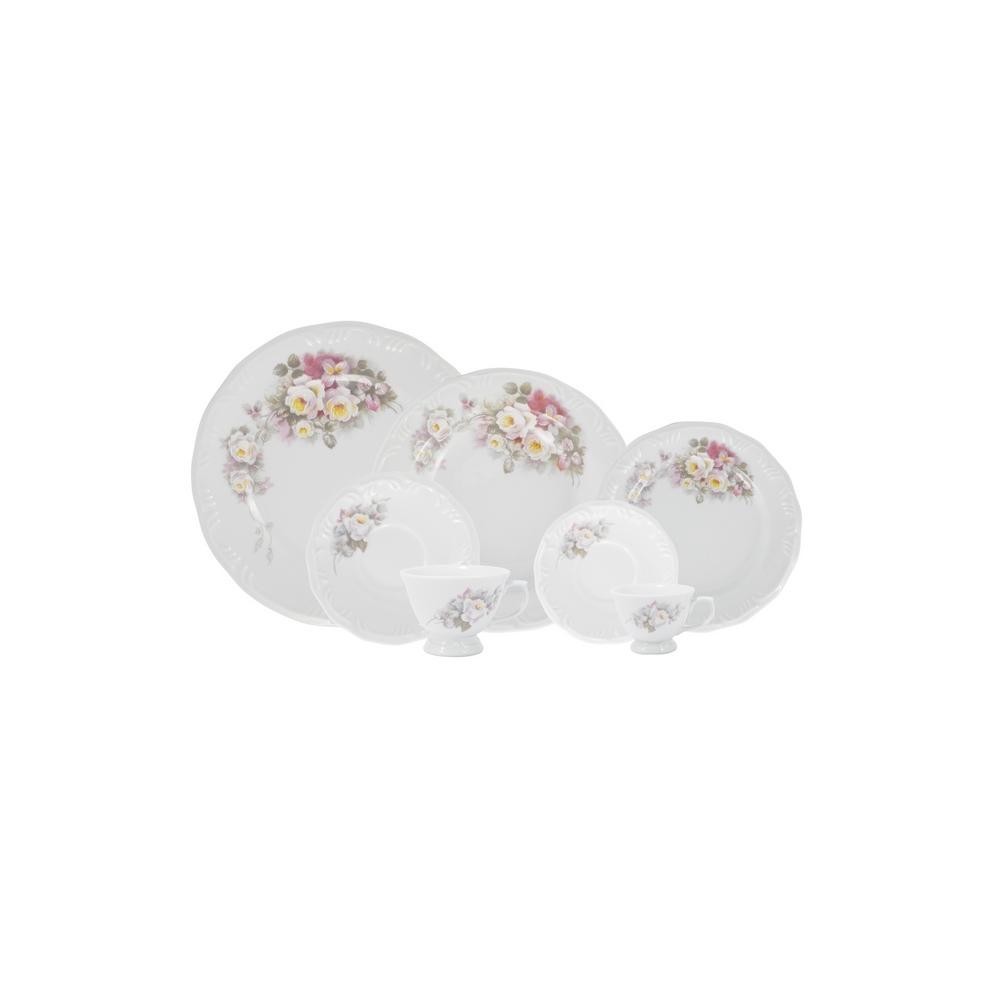 Jogo de Jantar 42 Peças Chá Café Eterna Porcelana Schmidt em Oferta na Shopee