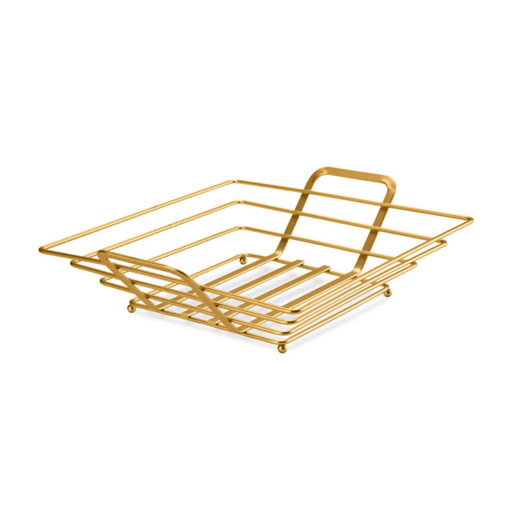 Fruteira de Mesa Quadrada Arthi - Dourado Fosco em Oferta na Shopee