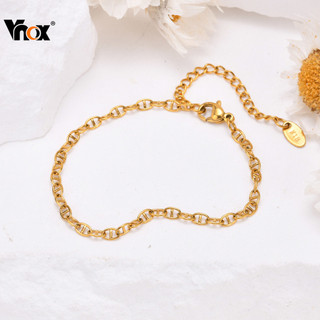 Pulseira De Corrente Artesanal Vnox Para Mulheres , Hipoalergênica De Aço Inoxidável Em Ouro 18K , Presente De Joias Da