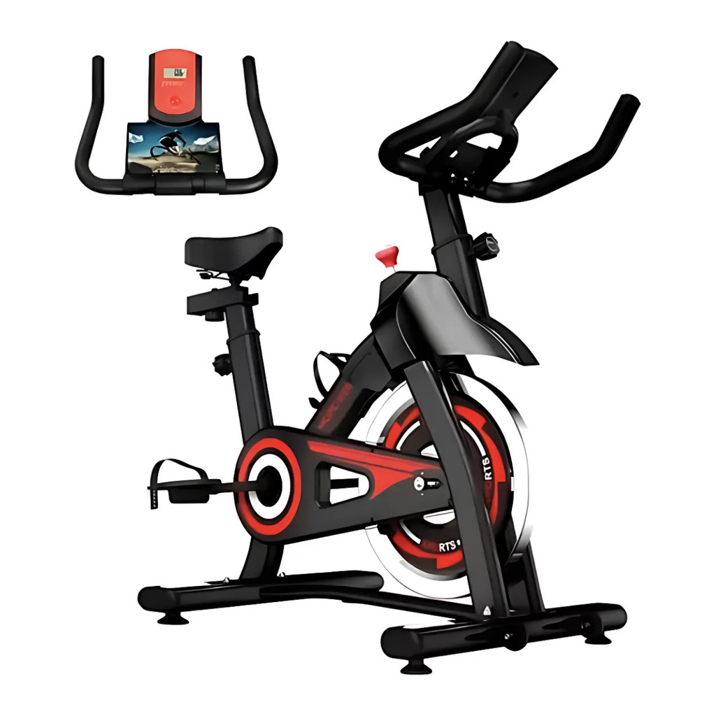 Bicicleta Spinning Ergométrica Inércia "13kgs" Com App de Holograma de cidades para pedalar com amigos *Medidor Cardiaco