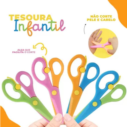 Tesoura Escolar Infantil Kids Não Corta Cabelo Leo&Leo em Oferta na Shopee