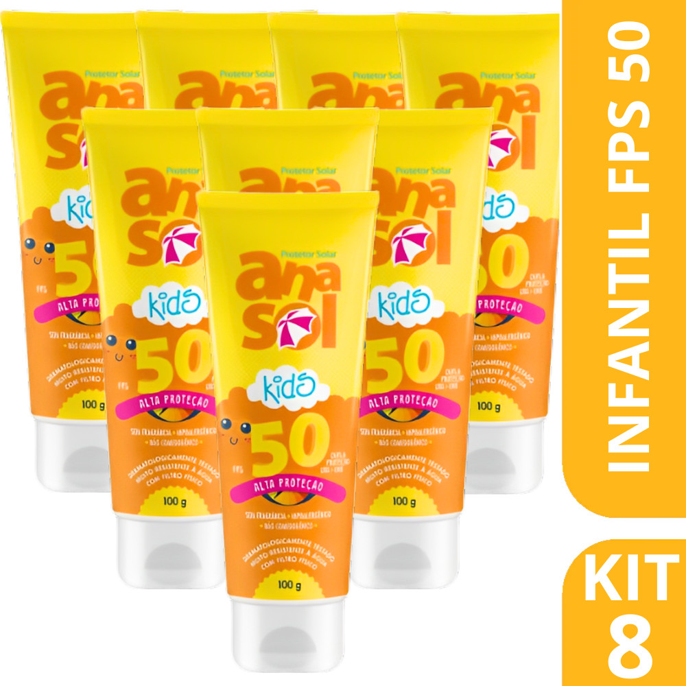 Kit 8 Protetor Solar Corporal Kids FPS50 100g - Anasol