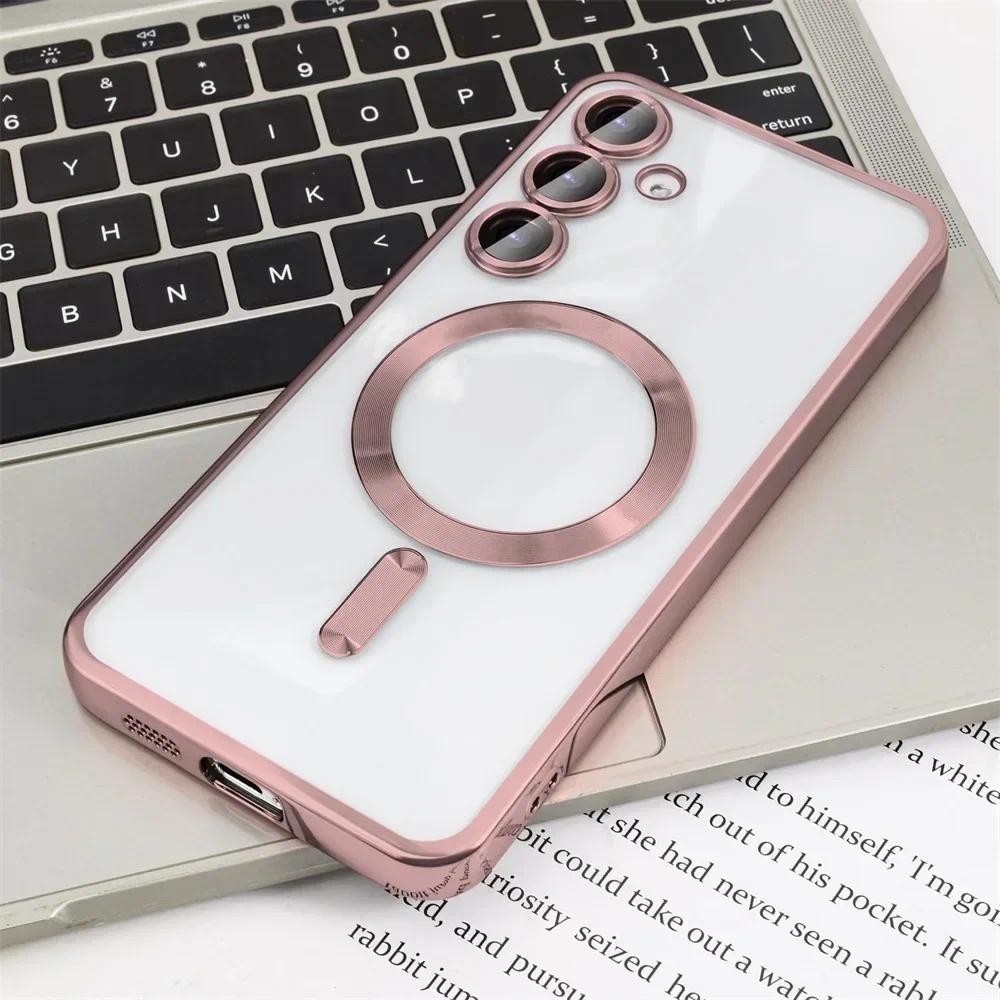 Para Samsung A56 A55 A26 A25 Claro Caso Magnético Macio Galaxy A15 A16 A35 A05S A55 A56 A36 A54 A34 A14 A24 Casos