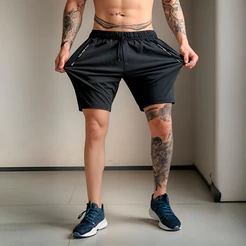Bermuda Masculina Slim Fit Esportiva Fitness Com Elastano