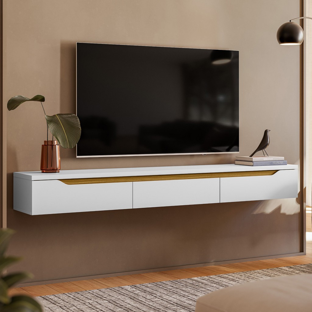 Rack Suspenso Uno 180 mt p/ TV até 65 Polegadas – 3 Portas – Design Moderno e Funcional pa...