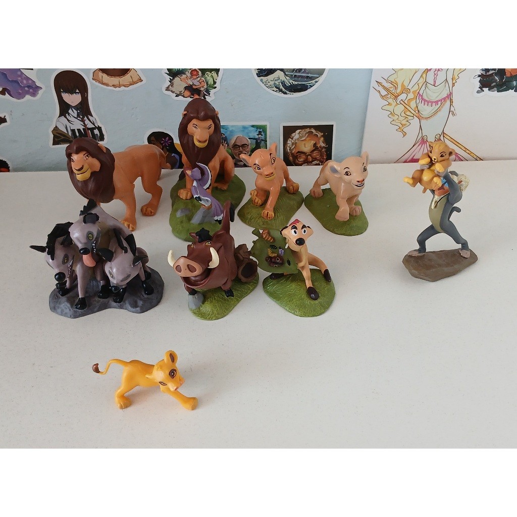 Boneco Action Figure - Miniatura Disney Rei Leão Mufasa Simba Nala Hienas Timão Pumba Figura de Ação