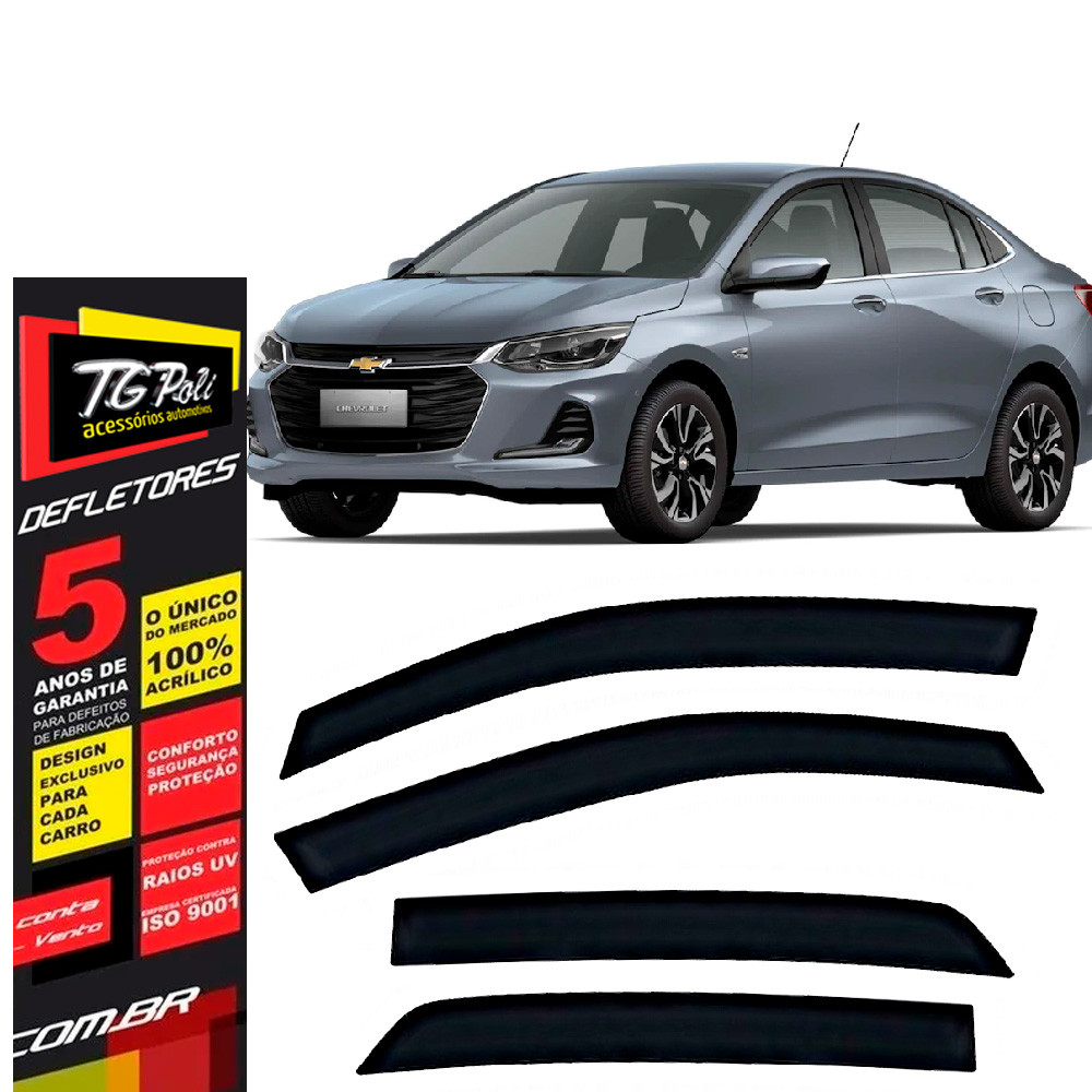 Calha de Chuva Chevrolet Onix Plus 2019 a 2026 TG Poli Defletor 4 portas Protetor Janelas Fumê em Oferta na Shopee