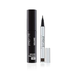 Kit Máscara de Cílios Volume + Caneta Delineadora Marrom Payot