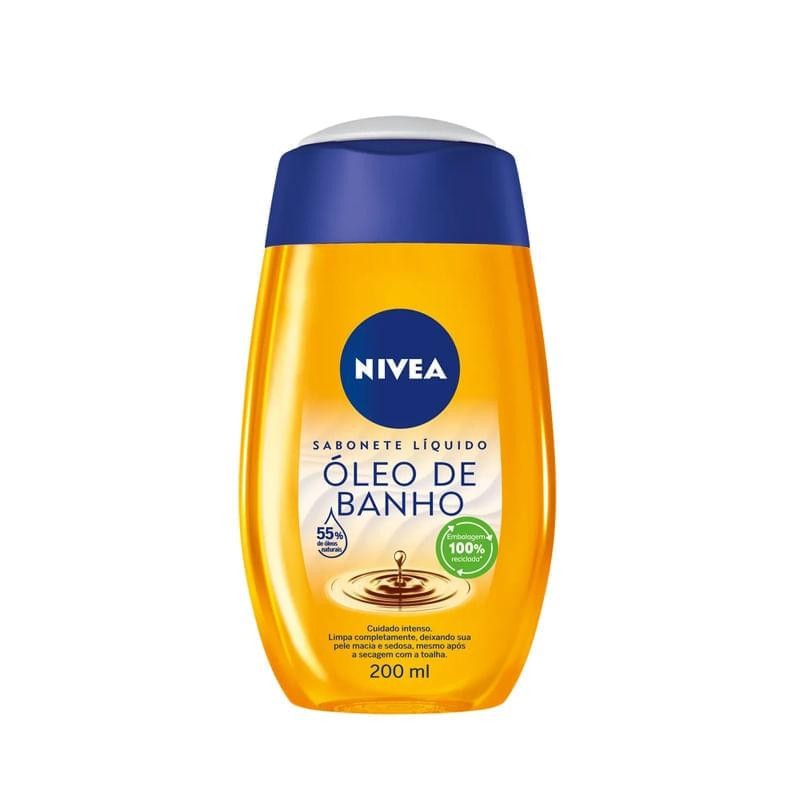 Sabonete Líquido Nivea Natural Óleo de Banho 200ml em Oferta na Shopee