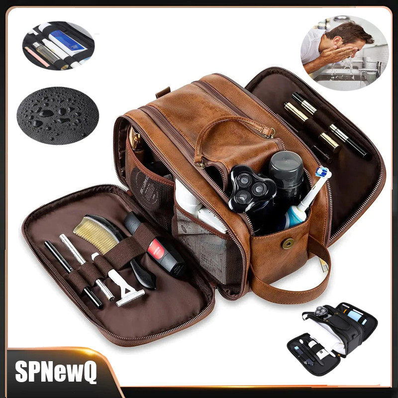 Bolsa Necessaire para Viagem de Couro Organizadora Bolsa Executivo Viagem Couro Pu Novo em Oferta na Shopee