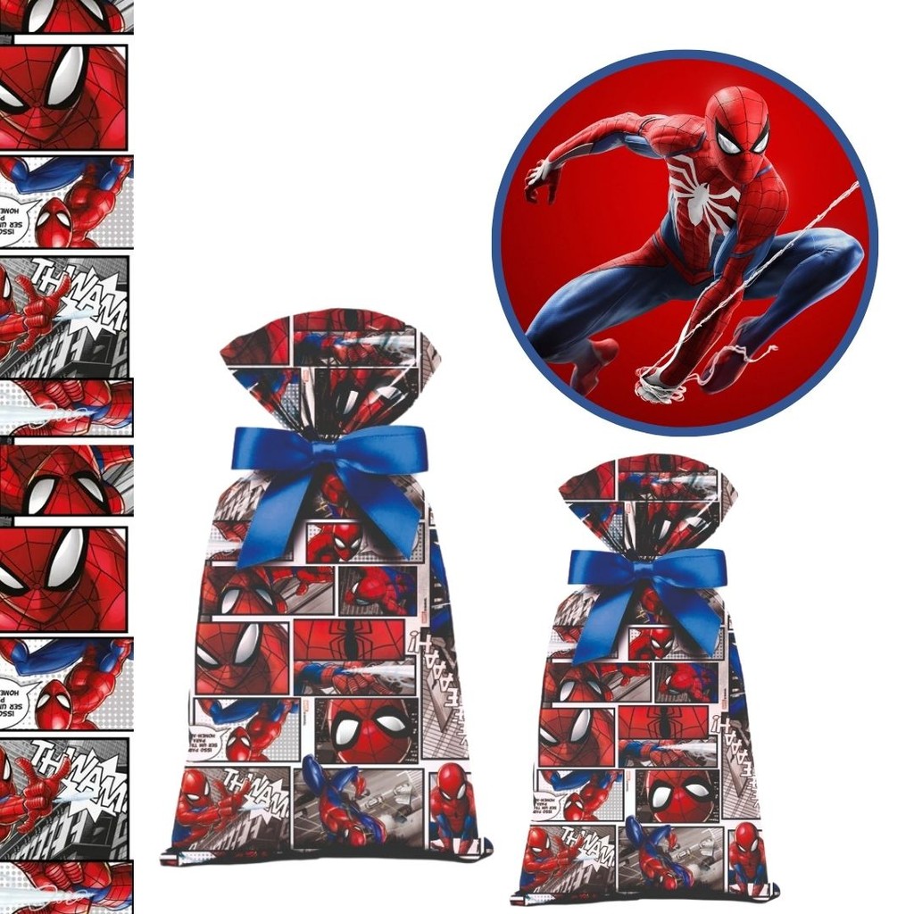 40 SACOLINHA  SPIDER MAN QUADRINHOS SURPRESA  20x29 CROMUS em Oferta na Shopee