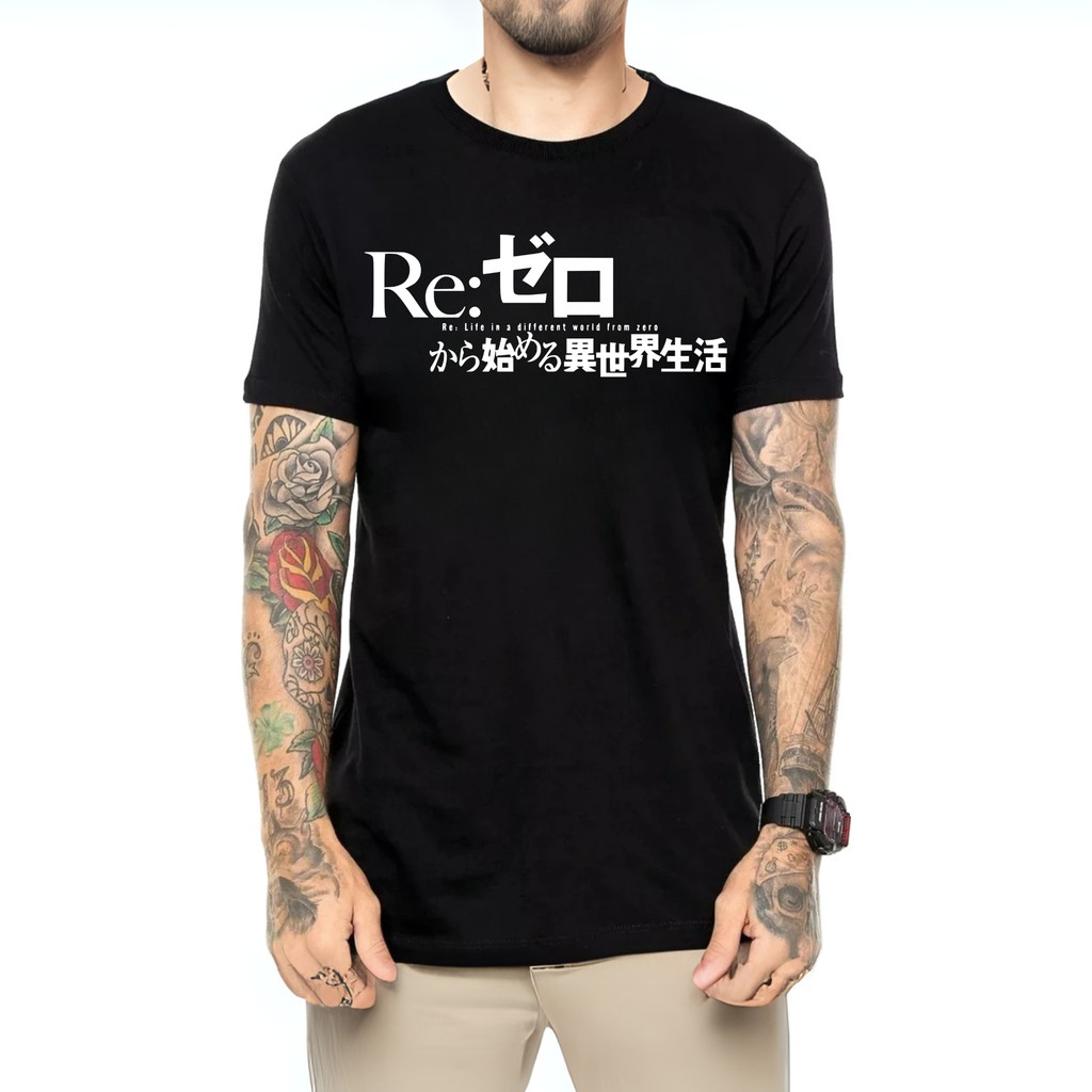 Camiseta Masculina Estampa Re: Zero Conforto e Qualidade Casual Lazer Esporte Treino
