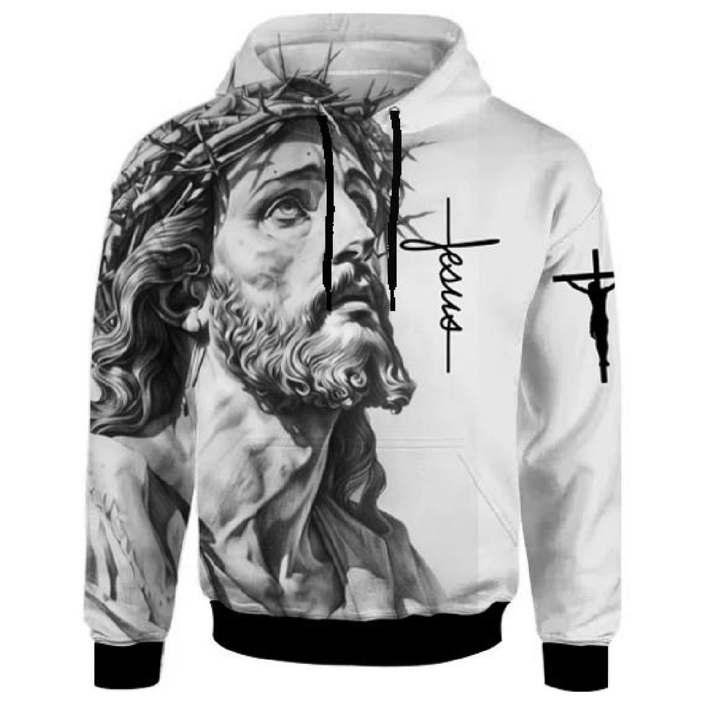 Moletom Masculino 3d Full Jesus Fé Cristã Gospel Unissex Blusa de Frio