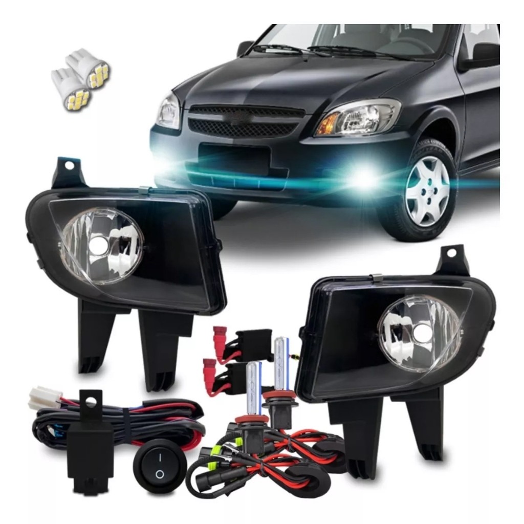 Kit Farol Milha Neblina Celta Prisma 2012 2013 2014 2015 2016 + Kit Xenon Hb4 8000k