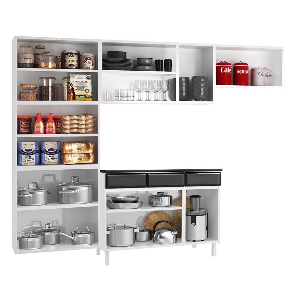 Cozinha de Aço Completa Telasul Diamante C/ Vidro 4Pçs — imagem 2 de 2